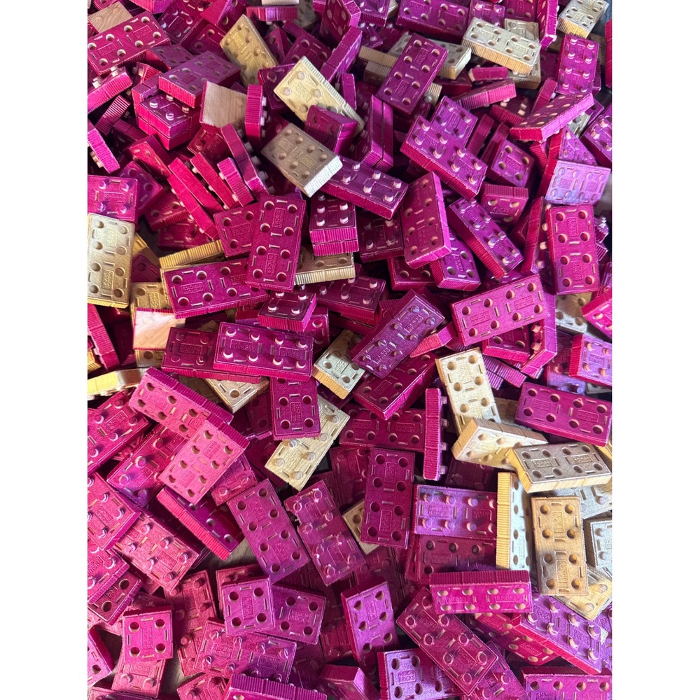 VTG Halsam American Bricks Wood Building Blocks 6.3lb Lot w/ Rare Window Doors - Picture 7 of 11